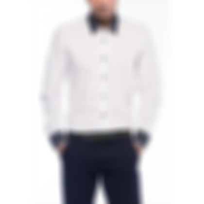 Белая рубашка мужская  с длинным рукавом DEWBERRYmr004